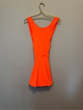 FP Movement by Free People Neon Orange Ribbed Tank Skort